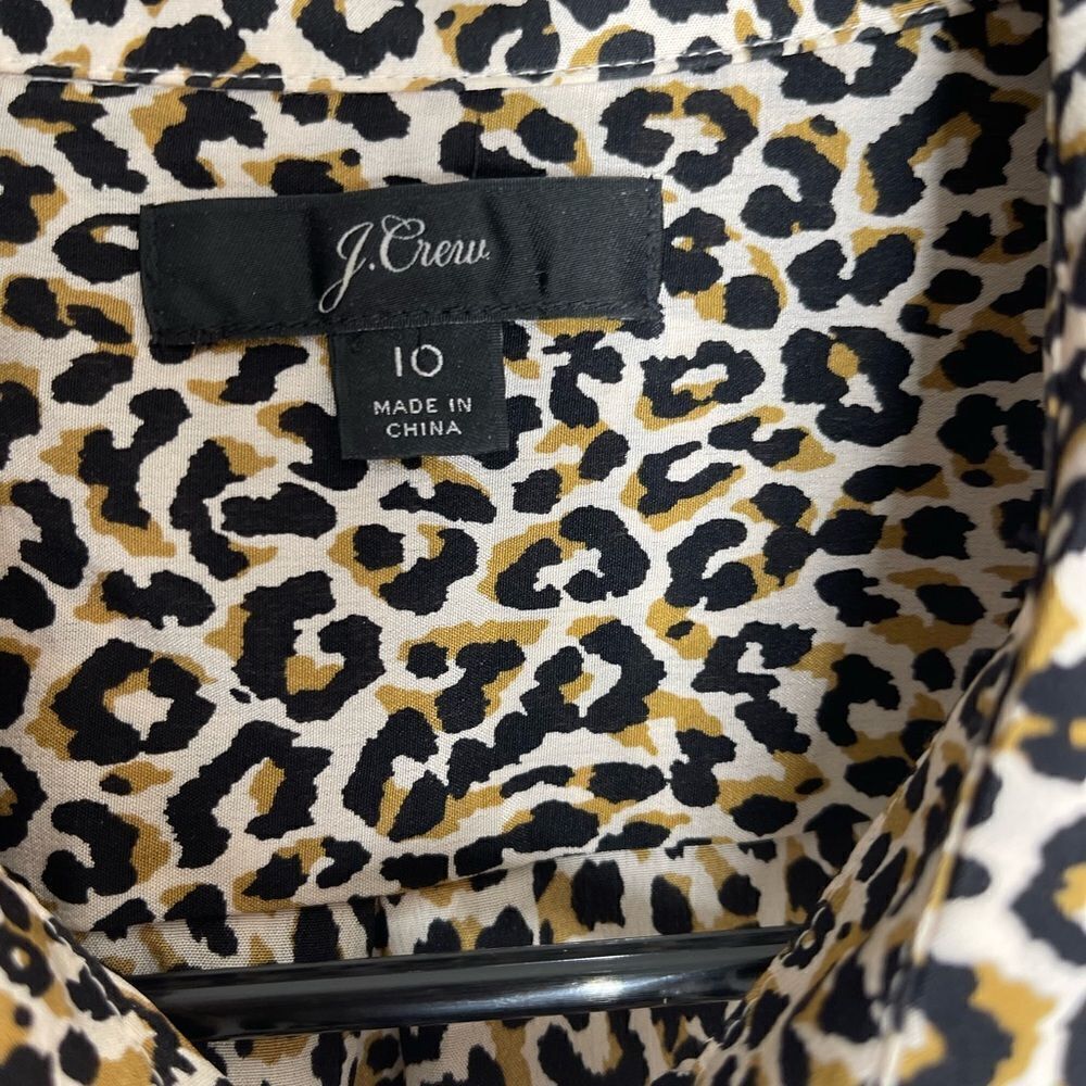 J. Crew ladies animal print blouse, size 10 - Picture 4 of 10